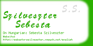szilveszter sebesta business card
